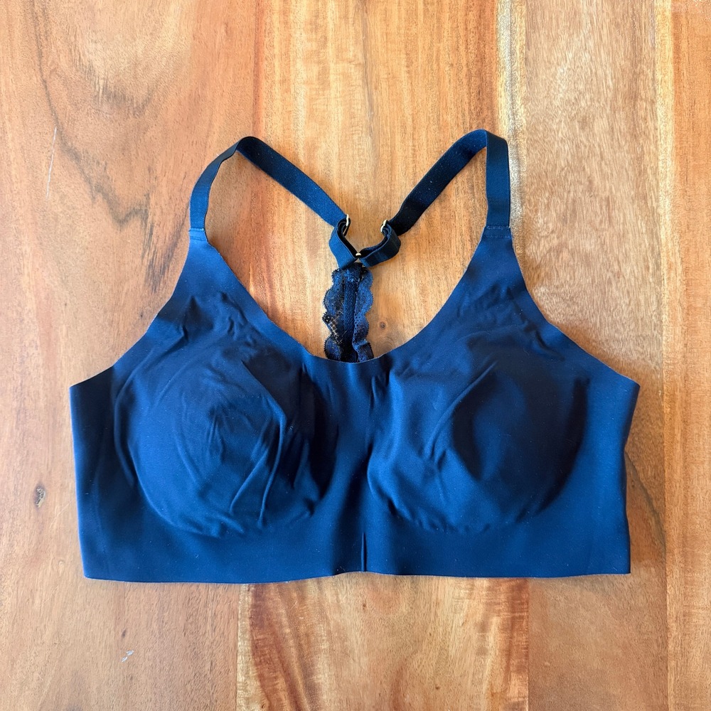 Knix Women's Black Lace Racerback T-Shirt Bra Size XL